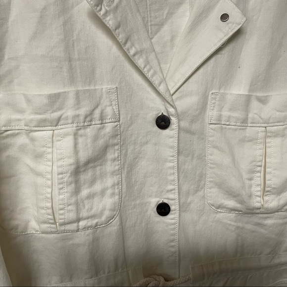 *NEW* Faherty NEW Larkspur Utility Jacket White Linen Blend Cargo Safari - Picture 6 of 10